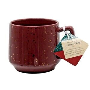 Core Home 16 oz. Stoneware Coffee Mug Camping Mug Reddish Brown With Gold Flecks